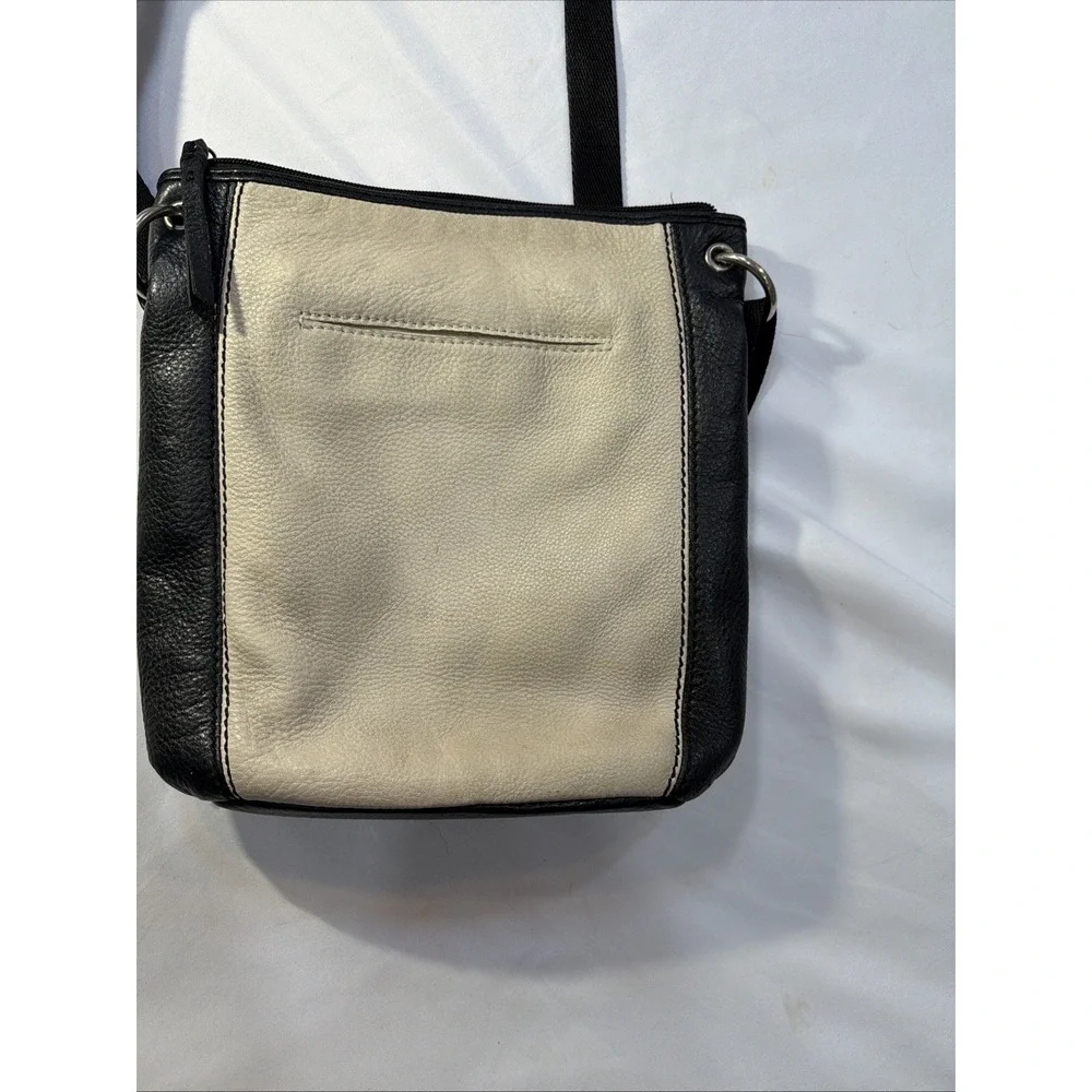 The Sak Leather Colorblock Crossbody Bag Tri-Tone Black Brown Cream Boho...‎